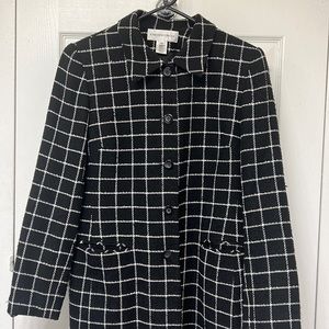 Black and White Grid Coat